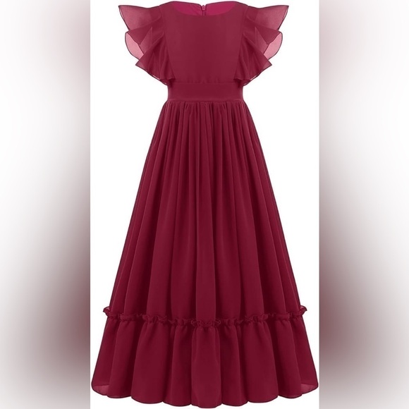 Ibtom Castle Other - Ibtom Castle Girls Chiffon Long Party Dress Red Size 11-12 years(see size chart)
